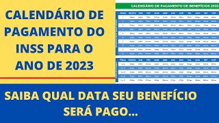 INSS  Calendário 2023 de pagamento de aposentados e pensionistas do INSS [upl. by Craddock]