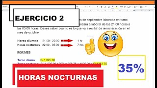 Calculo de HORAS NOCTURNAS ❗ ejercicio paso a paso 📆 [upl. by Rossy699]