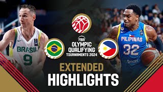 SemiFinals Brazil 🇧🇷 vs Philippines 🇵🇭  Extended Highlights  FIBA OQT 2024 Latvia [upl. by Razatlab]