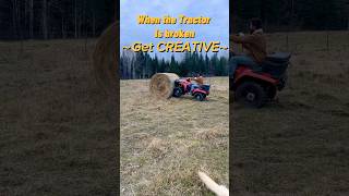 Moving Round Bales with your ATV farming homesteading creative [upl. by Ira]