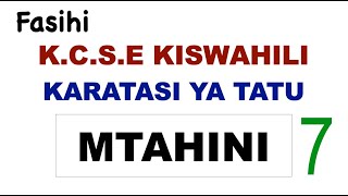 kiswahili paper 3 questions and answers pdf  mtahani wa kiswahili paper 3 [upl. by Nauqed]