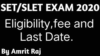 SETSLET EXAM NOTIFICATION 2020 [upl. by Irtemed488]