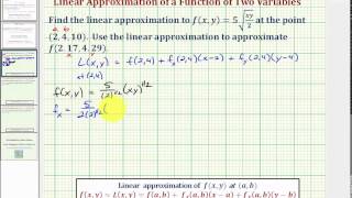 Find a Linear Approximation to a Function of Two Variables and Estimate a Function Value [upl. by Craggie]