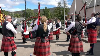 quotHighland Cathedralquot by Coupar Angus Pipe Band outside the Mews in Braemar Scotland summer 2018 [upl. by Ilan288]