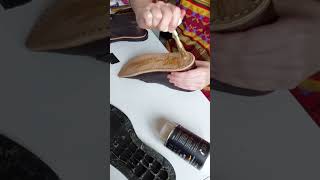 Resoling leather shoes by hand shoes clarksboots leather handmade [upl. by Leontyne]