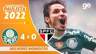 PALMEIRAS 4 x 0 SÃO PAULO  MELHORES MOMENTOS  FINAL PAULISTA 2022  geglobo [upl. by Anovahs]