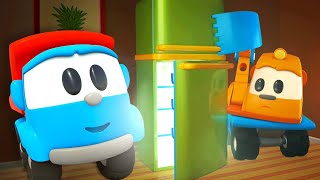 Leo the Truck amp a flashlight Funny stories for kids Cars amp toys Leo the Truck cartoons for kids [upl. by Tawsha]