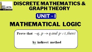 DM – Mathematical logic – Prove that ˥q p→q and p˅t then t by indirect method JayaMathsAcademy [upl. by Najib]