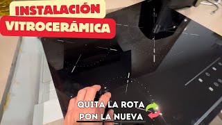 Cómo INSTALAR placa VITROCERÁMICA y como QUITAR la Vitrocerámica ROTA [upl. by Northington]