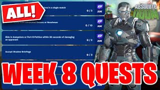 Fortnite Week 8 Challenges FULL GUIDE  Unlock Camo War Machine Skin [upl. by Zamora729]