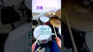 78 GROOVE DRUM LESSON drumkit musician oddtimesignature [upl. by Nerdna]