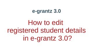 Edit students details in egrantz 30Instructions in Malayalam [upl. by Vala]