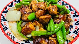 Scrumptious tender soy sauce marinated chicken with green flavourful chillies shorts [upl. by Arvo]