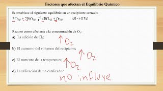 Factores que influyen en el Equilibrio Químico  Principio de Le Chatelier [upl. by Hsihsa201]