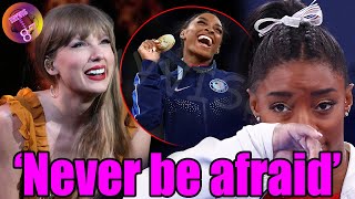 Simone Biles burst into tears at Taylor Swifts touching message to the US Olympic team [upl. by Nowed]