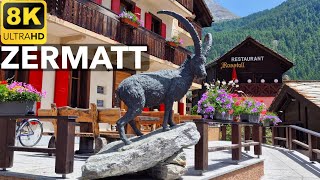 8K  Zermatt Switzerland  Summer Walk Tour  8K UHD Video [upl. by Avi]