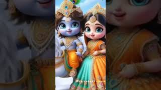 Radha Krishna status cute radhaandkrishna viralshorts youtubeshorts I love you too baby girl [upl. by Ihculo]