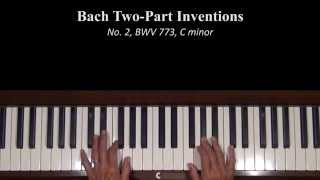 Bach TwoPart Inventions No 2 Piano Tutorial [upl. by Chemash]