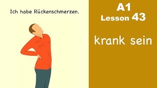 Learn German  krank sein  German for beginners  A1  Lesson 43 [upl. by Mukund]