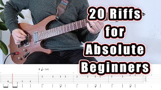 20 Guitar Riffs for Absolute Beginners with Tabs [upl. by Wrench135]