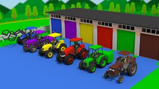 Colorful Garages with Tractors and Construction of a Pulpit for Farmer View New Tractors [upl. by Yanahs]