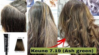 How to dye Keune 719 Ash green blonde  tjshaheena [upl. by Fortin674]