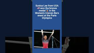 Sunisa Lee from USA won the bronze medal in Womens Uneven Bars event at Paris Olympics olympics [upl. by Leunamne]