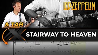 Led Zeppelin Stairway to Heaven Solo With Tab cover guitar tutorial [upl. by Barina874]