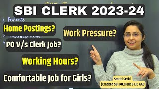 SBI CLERK 2023  Home Postings in SBI Work Pressure in Bank Working Hours  SBI Clerk Vs SBI PO [upl. by Newo]