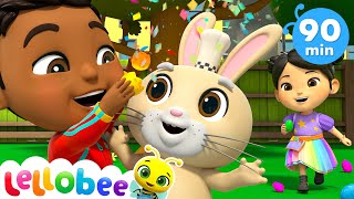 Egg Hunt with Ella amp Rishi Boomdeeada 🌻 Lellobee Farm  Kids Playhouse Song Mix [upl. by Aekan25]