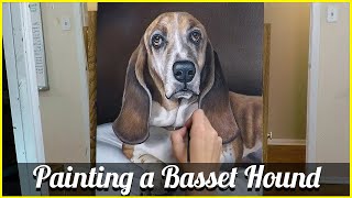 Painting a Basset Hound in Oil Fred [upl. by Damicke777]