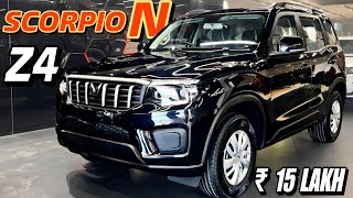 2024 MAHINDRA SCORPIO N Z4 BLACK WITH ALL ACCESSORIES PRICE ₹1490 LAKHS DETAILED REVIEW [upl. by Korey]