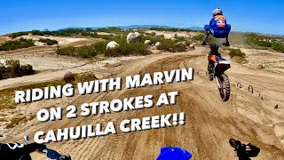 Marvin Musquin et David Vuillemin roulent en 250 2temps à Cahuilla Creek [upl. by Leugar382]