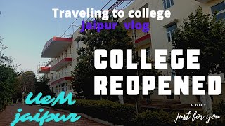 UEM Jaipur vlog  Jaipur tour  College reopene journey towards college 🤩🤩 [upl. by Dyrraj678]