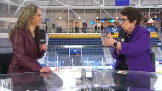 Andi Petrillo interviews Billie Jean King before the first game ever of the PWHL [upl. by Fraser154]