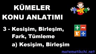 Kümeler Konu Anlatımı 3 a  Kümelerde Kesişim ve Birleşim Özelliği [upl. by Ajan]