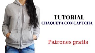 DIY Como hacer una chaqueta con capucha para mujer [upl. by Eeroc]