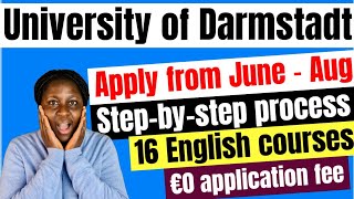 No Tuition  No application fees How to apply to Technical University of Darmstadt for Masters [upl. by Anerac]