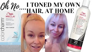 Toning my YELLOW HAIR for the first time AT HOME [upl. by Lexis]