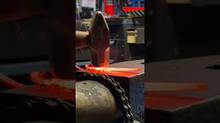 Forging Scrap Damascus To Make Mini Daggers for my Skeleton Character forging bladesmithing [upl. by Cave519]