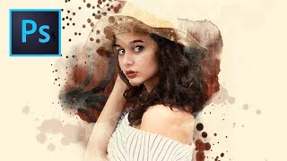 5Minute Watercolor Painting in Photoshop Nucly [upl. by Eenafit]