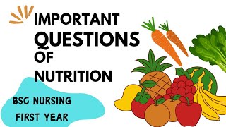 Important Questions of NutritionBsc NursingEssay Questions [upl. by Oicnerual]