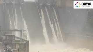 Astounding vision of Warragamba Dam spill over [upl. by Einyaj]