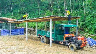 Building Truck House With Concrete Pillars And Roofing  Garage Sure To Avoid Storms [upl. by Eugnimod]