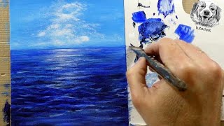 Seascape Painting  Sea Painting  Acrylic Painting for Beginners [upl. by Attevroc]