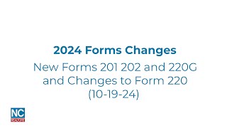 New Forms 201 202 and 220G and Changes to Form 220 October 2024 [upl. by Eenad]