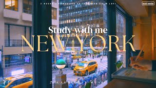 3HOUR STUDY WITH ME 🚕  Pomodoro 5010  🎵 Calm LOFI Music Music ver in New York City [upl. by Airekat]