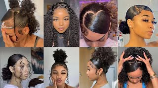 💖Natural Curly hairstyles protective hairstyles compilation✨ [upl. by Suirradal]