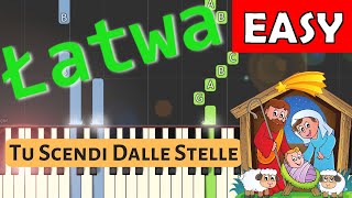 🎹 Tu Scendi Dalle Stelle kolęda włoska  Piano Tutorial łatwa wersja 🎵 NUTY W OPISIE 🎼 [upl. by Otrepur]