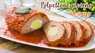 Polpettone Ripieno Al Sugo  Ricetta Secondo Piatto della Domenica  55Winston55 [upl. by Tem]